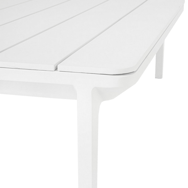 Table basse aluminium blanc robuste Bizzotto Piscine et Spas Avelin