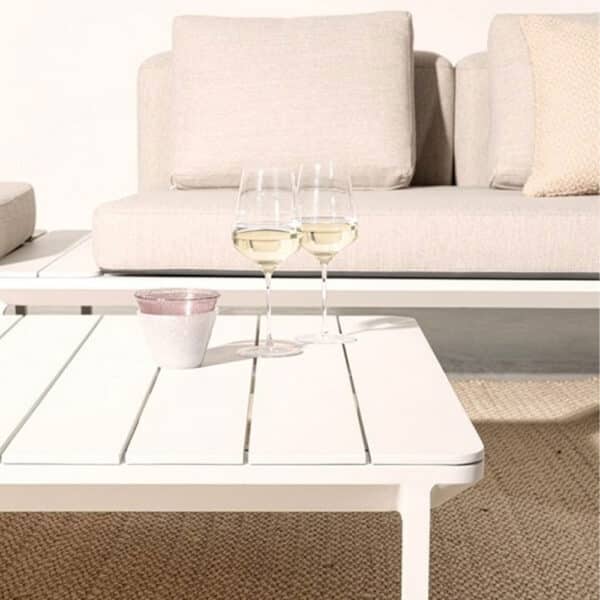 Mobilier extérieur luxe table basse blanc Bizzotto Piscine & Spas Nord