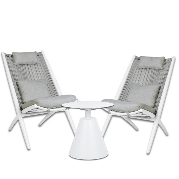 ensemble relax Aloha blanc Bizzotto jardin déco Piscine et Spa Pevele