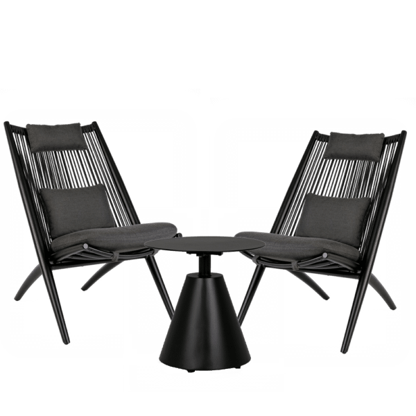 fauteuil relax Aloha noir Bizzotto mobilier jardin Lille Piscine et Spa