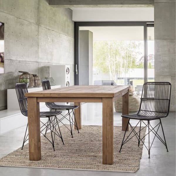 Table de jardin Bizzotto Bounty teck style contemporain Lille